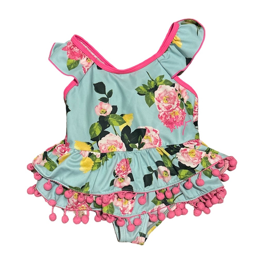 Betsey Johnson Floral Pom-Pom Kids Swimsuit